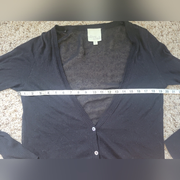 Olive & Oak Cardigan Sheer Back Women's Sz Med - Picture 8 of 11